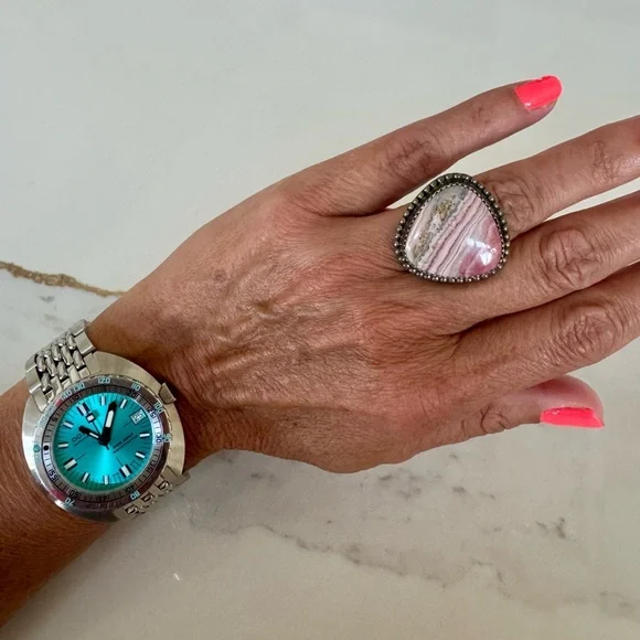 GORGEOUS Montana Rhodochrosite Ring - Picture 2 of 7